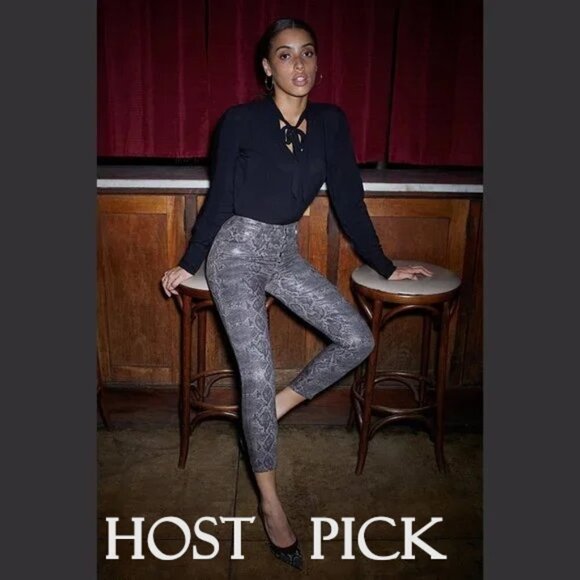 NWT J Brand brown & black snakeskin boa high rise cropped skinny coated jeans - Picture 2 of 15